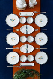 Hermia Set de Desayuno Demet 16 v2 de Porcelana Multicolor
